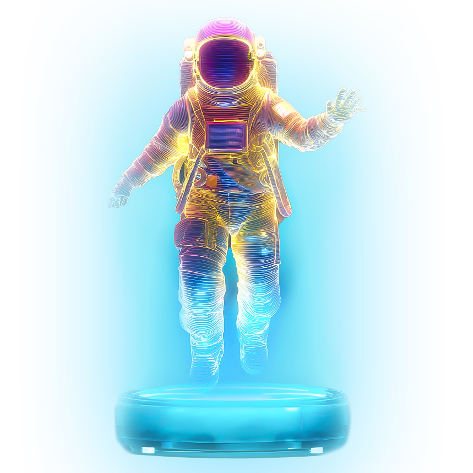 astronauta olografico